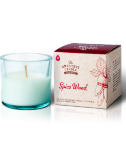 Recycled Glass Spice Wood Candle - Ecological Candles - Recycled glass