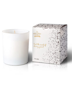 White Matte Glass Fig Milk Candle - Ecological Candles - Mate glass