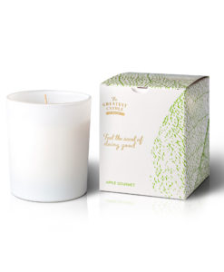 White Matte Glass Apple Gourmet Candle - Ecological Candles - Mate glass