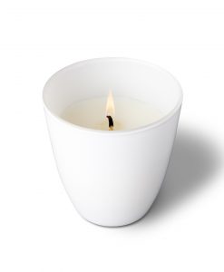 White Glass Darjeeling Flower Candle - Ecological Candles - Glass