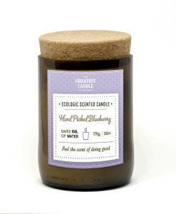 Hand Picked Blueberry Candle in a Bottle - Ecological Candles - Old Bottles