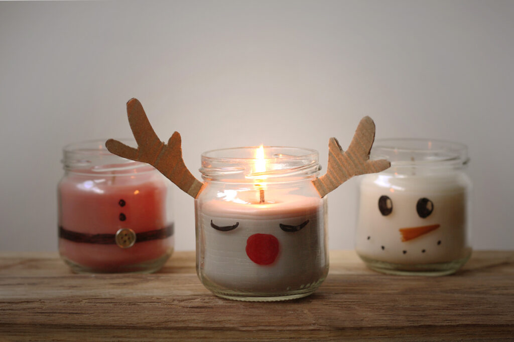 3 exemplos de velas da Natal feitas à mão